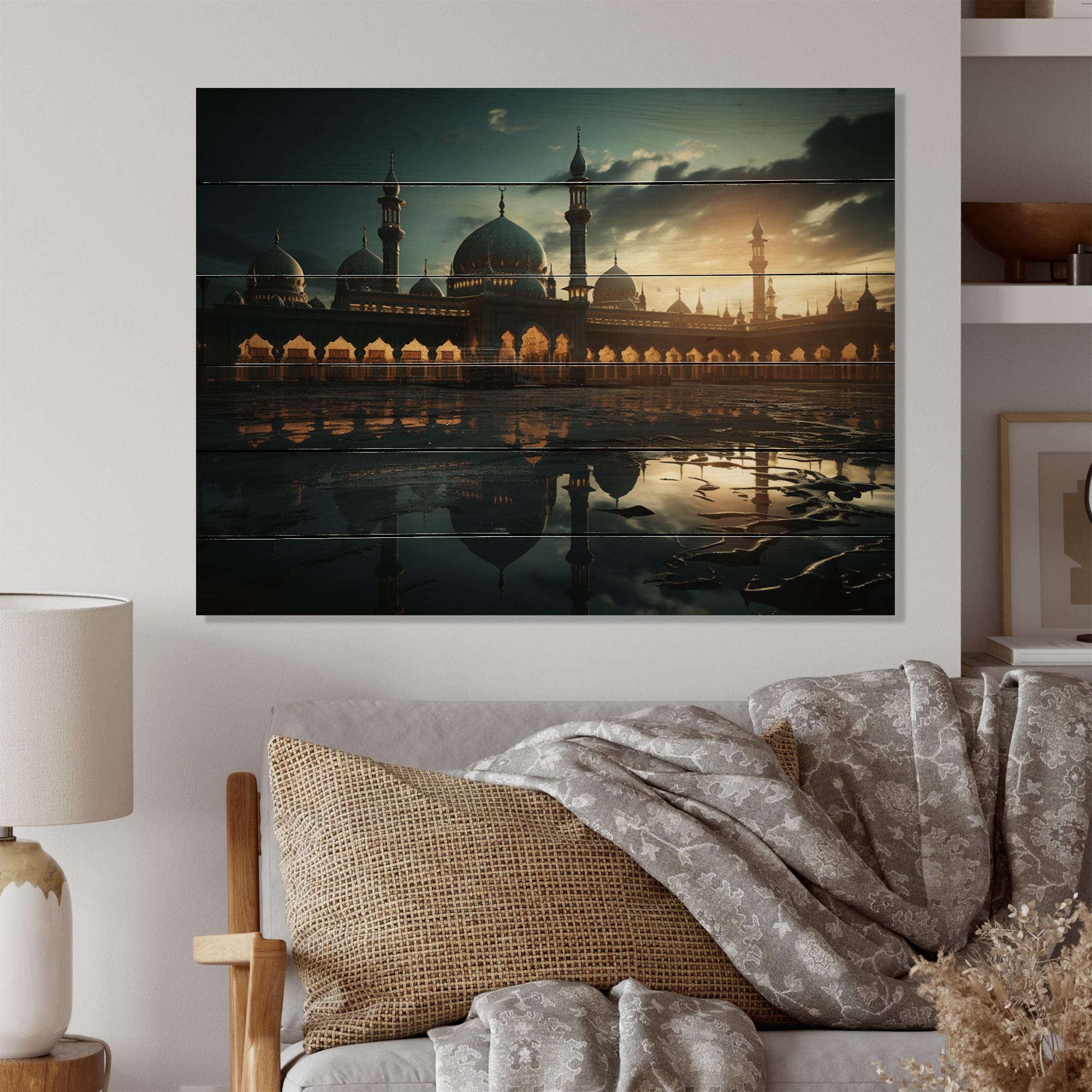 Designart "Egypt Quiet Meditations" Spiritual Print on Natural Pine